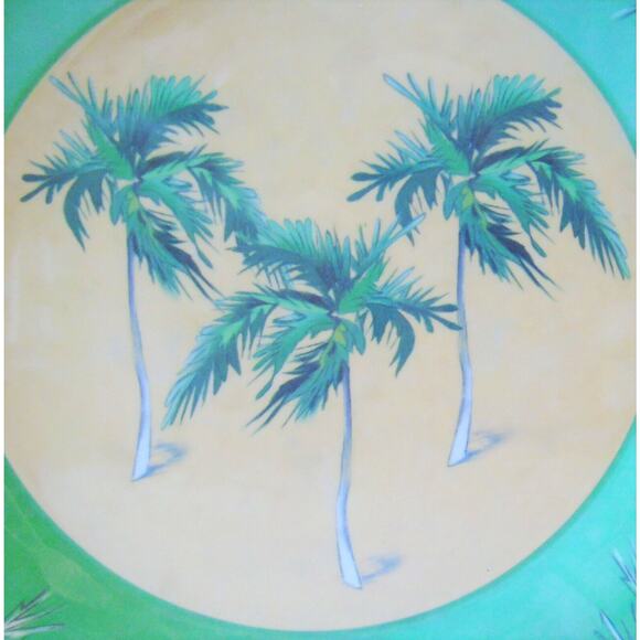 NEW Sakura Evolution PALM TREE DINNER PLATE 11.8" Melamine Tropical Breeze NWT - Picture 2 of 5